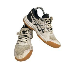 Asics Upcourt 4 Womens  Size 6 White Black Indoor Court Shoes